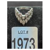 14K White Gold Ring w/Diamonds