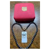 'Majorica' Iridescent Pearl Necklace w/Box