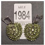 Sterling Silver Earrings w/Peridot Gemstones