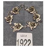 Sterling Silver Rose Link Bracelet