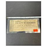 City of Richmond 10 cent note April 14, 1862