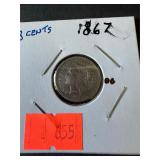 1862 3 cent Piece