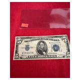 Five Dollar Silver Certificate Note Series 1934 A