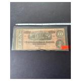 Confederate States of America Ten Dollar Note