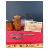 Tuning fork, bit container, advertising, stirup