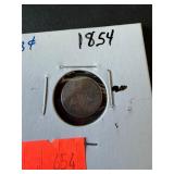 1854 Silver 3 cent Piece