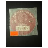 1974 Augusta County VA Tax Sticker