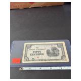 WW II Japanese 50 Centavos Banknote