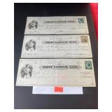 Cancelled Checks from Harrisonburg VA 1875 & 1876