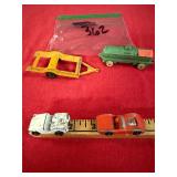 Oil Tanker, Tootsie Toy Trailer, Corvette, Jeep