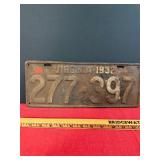 Single 1931 Virginia Plate