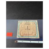 1943 Allied Military Currency 1 lire