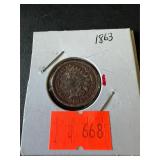 1863 Indian Head Penny
