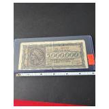 1944 Greek 5,000,000 Drachma Banknote