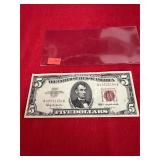 Five Dollar Red Seal Federal Reserve Note