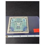 1944 German Allied Military Currency 1 Mark