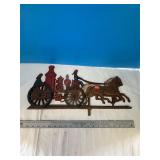 Cast Aluminum Horse Drawn Pumper Wall Plaque