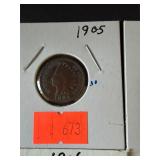 1905 Indian Hed Penny, 1904,1905,1906 (4)