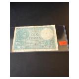 1940 Bank of France 10 francs Banknote