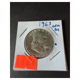 1963 Gem BU Franklin Half Dollar