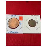 1820 Large Cent (cleaned)/Indian Head Cent no date