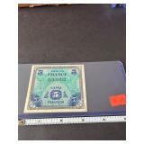 1944 French 5 Francs Banknote