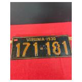 Single 1930 Virginia Plate