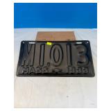 1933 Massachusetts License Plate, single