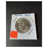 1963 Gem BU Franklin Half Dollar