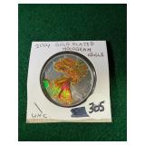 2004 Silver Eagle Hologram Gold-plated Dollar