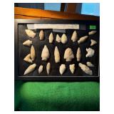 Case of Arrowheads from Quicksburg Va 12x8