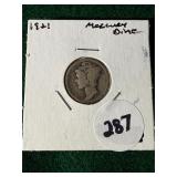 1921 Mercury Dime AG/G Key Date
