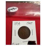 1894 Indian Cent, Fine