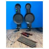 (2) metal Sconces, Battery operated Candles, ....