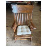 Rocker: Slat Back, Poplar Seat, (24x38x23)