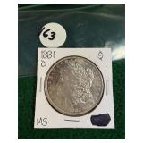 1881-O Morgan Silver Dollar MS