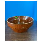 Brown Decorated Stoneware Bowls (marked 'USA')