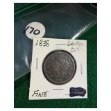 1838 Large Cent. Fine