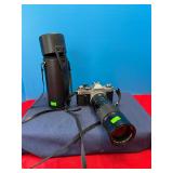 Canon AE-1 Camera; Lens case