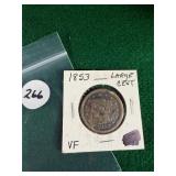 1853 Large Cent VF