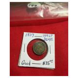 1839 Half Dime. Good