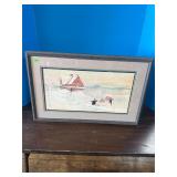 P. Buckley Moss 'Winter Fun' Signed (26x16.5)