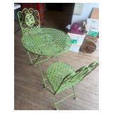 3-pc Metal Folding Patio Set (table 30H, 28dia)