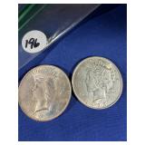 1922 & 1923 Peace Dollars AU/UNC