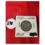 1928 Mercury Dime MS63