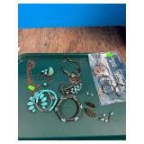 Jewelry (Some with turquoise-colored stones)