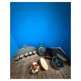Buttons, Thread Spools on Display Shelf