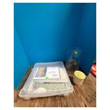 Craft box w/Patterns, Glass Cylinder, (2) Candles