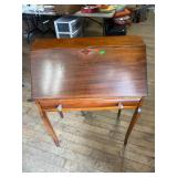 Slant Front Desk: poplar, vintage, glass pulls