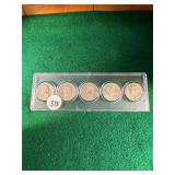 (5) 1932 Washington Quarters, 90% silver